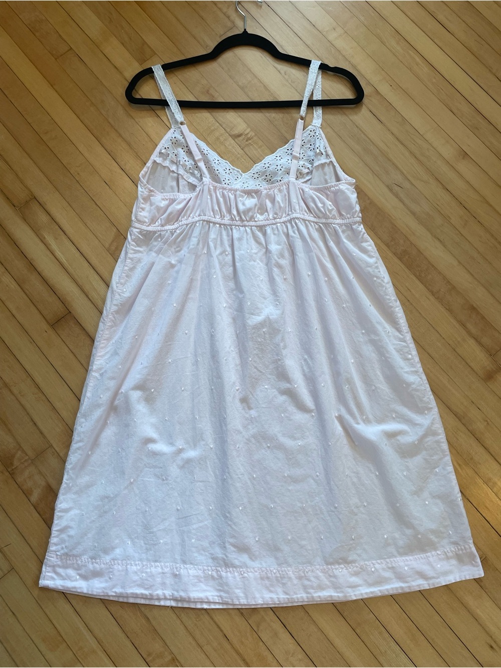 CHARTER CLUB Vintage Cotton Swiss Dot Eyelet Baby Doll Nightgown Slip Pink - Picture 6 of 12
